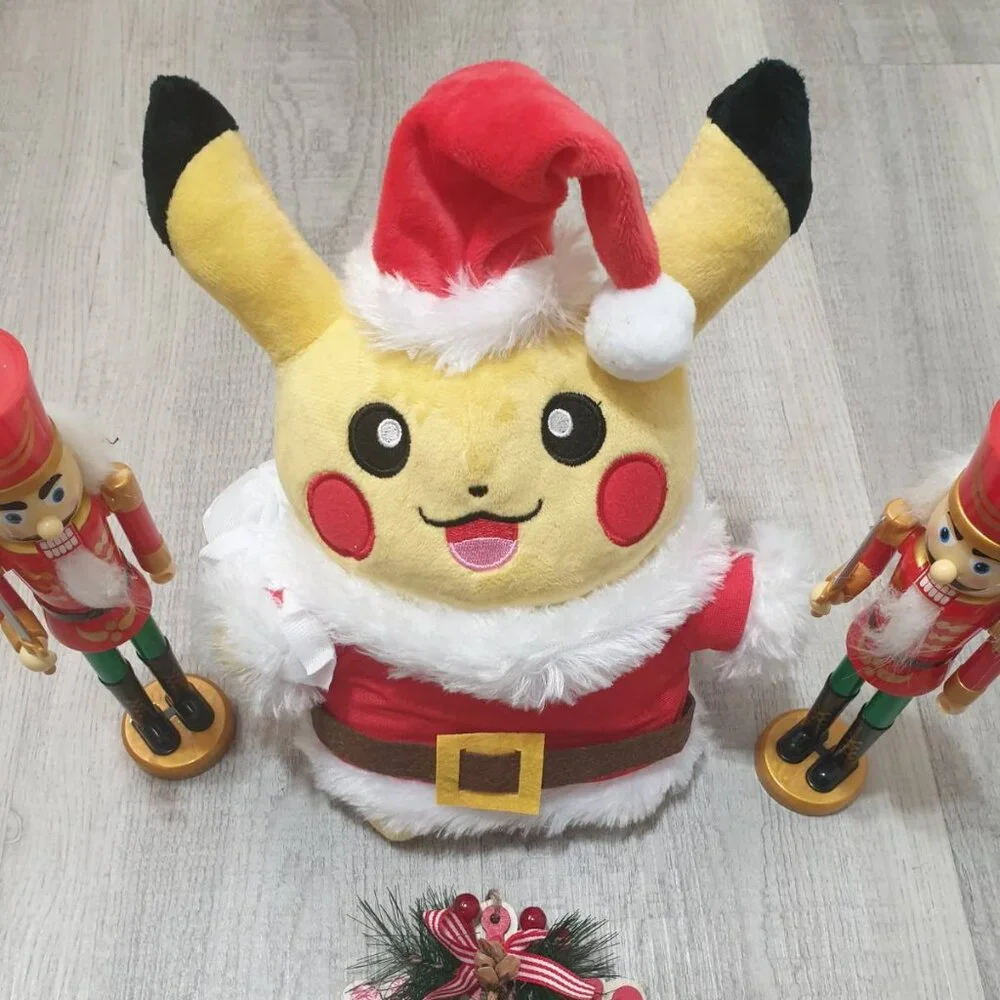 Pokemon Pikachu Plush Doll Figurine Christmas Santa Claus Outfit Kids Toy Gift